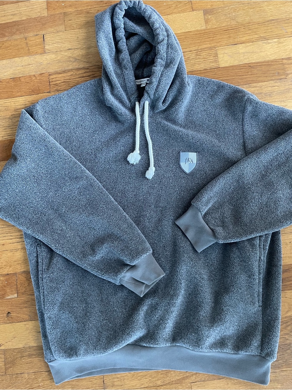 JW Anderson Uniqlo Gray Sherpa Fleece Hoodie - Cozy Pullover